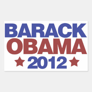 Pegatina Rectangular Barack Obama 2012