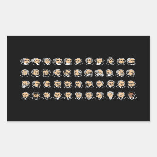 Pegatina Rectangular Barack Obama - Presidentes De Los Estados Unidos