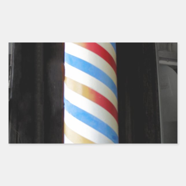 Pegatina Rectangular Barber Polo (Anverso)