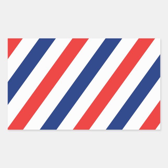 Pegatina Rectangular Barber Stripes (Anverso)
