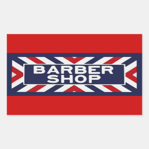 Pegatina Rectangular Barbería