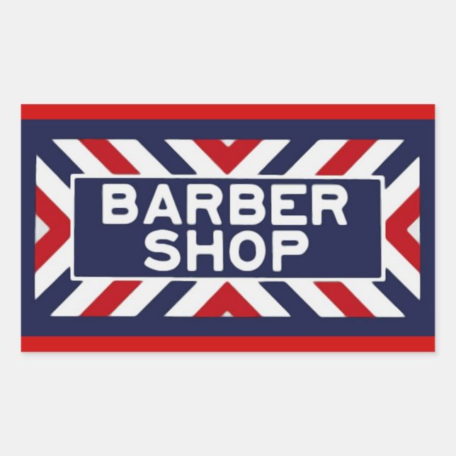 Pegatina Rectangular Barbershop (Anverso)