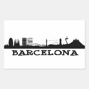 Pegatina Rectangular Barcelona