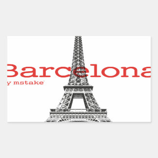 Pegatina Rectangular Barcelona-Eiffel by mstake