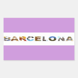 Pegatina Rectangular Barcelona España Colorida fotografía de arquitectu