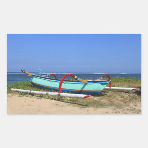 Pegatina Rectangular Barco de ultramar