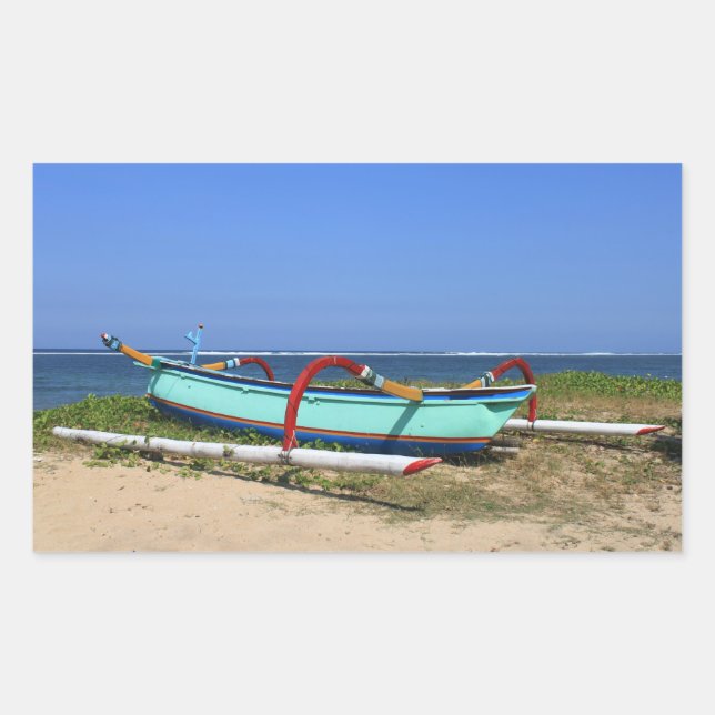 Pegatina Rectangular Barco de ultramar (Anverso)