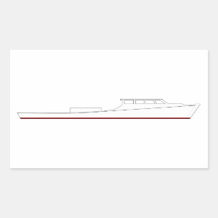 Pegatina Rectangular Barco letal de la bahía de Chesapeake (cabaña comp