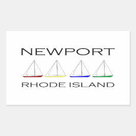 Pegatina Rectangular Barcos de vela de la isla Rhode Newport