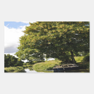 Pegatina Rectangular Barcos del Canal