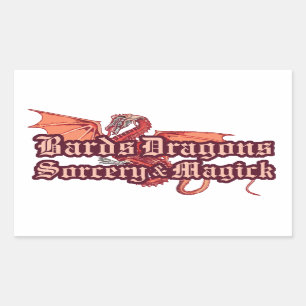 Pegatina Rectangular Barcos, dragones, hechiceros y Pegatinas Magick