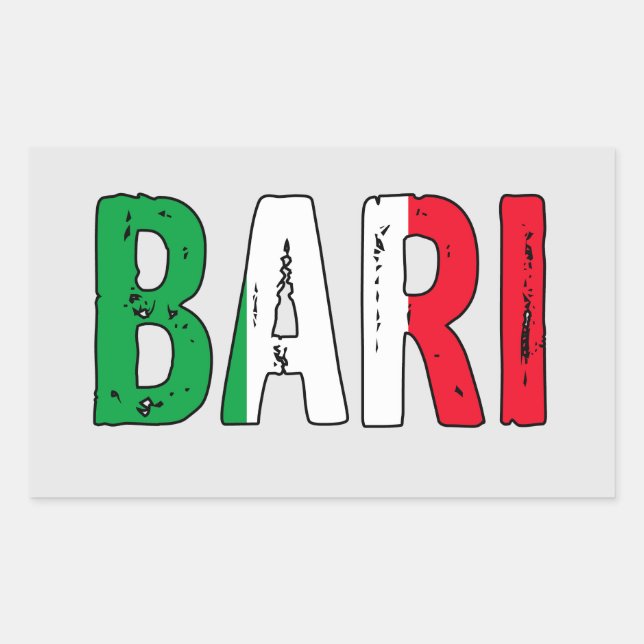 Pegatina Rectangular Bari Italia (Anverso)