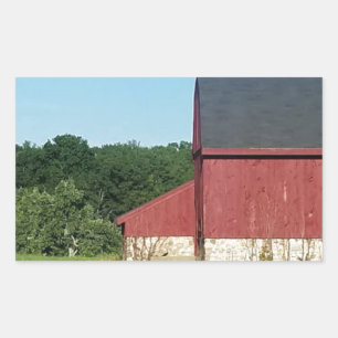 Pegatina Rectangular Barn de campo