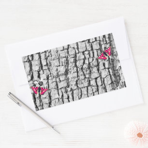 Pegatina Rectangular Barquilla de árbol blanco con etiquetas de product