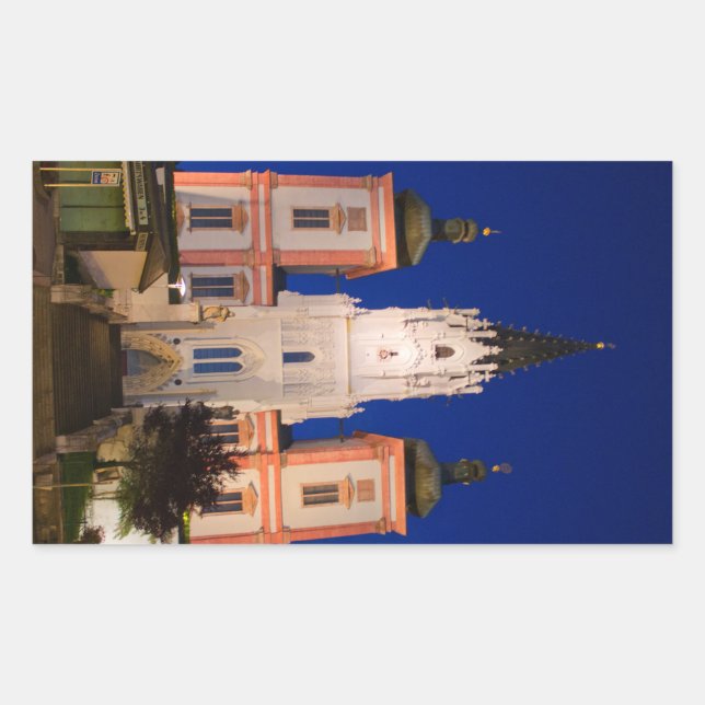 Pegatina Rectangular Basílica De Mariazell (Anverso)
