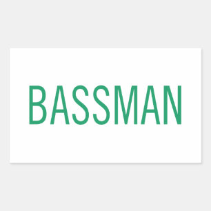 Pegatina Rectangular Bass Guitar Bassman