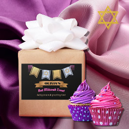 Pegatina Rectangular Bat Mitzvah Láminas de regalo Personalizado único 