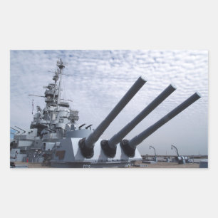 Pegatina Rectangular Batalla USS Alabama