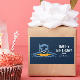 Pegatina Rectangular Batman Destrozó El Busto Con Oro | Felices fiestas