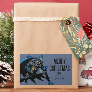 Pegatina Rectangular Batman Fists   Feliz Navidad