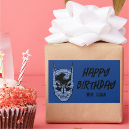 Pegatina Rectangular Batman Head Mantra | Felices fiestas