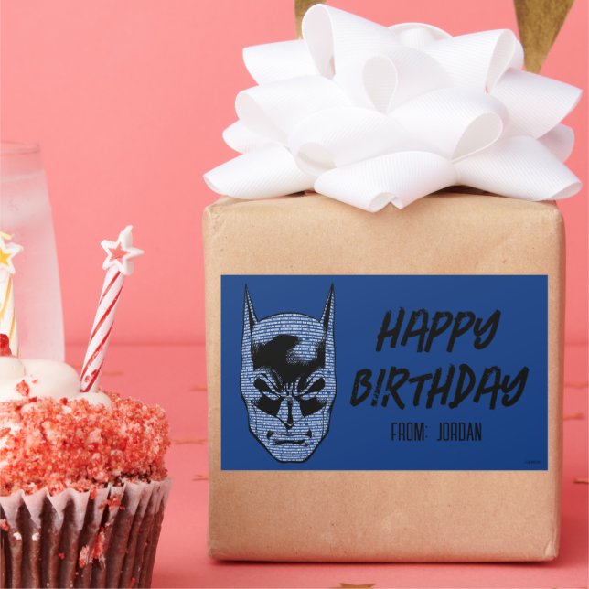 Pegatina Rectangular Batman Head Mantra | Felices fiestas (Fiesta)