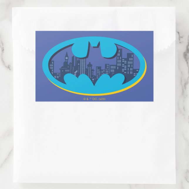 Pegatina Rectangular Batman | Símbolo de la ciudad de Gotham (Bolso)