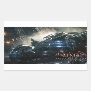 Pegatina Rectangular Batman With Batmobile In The Rain