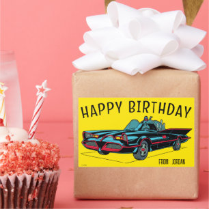 Pegatina Rectangular Batmobile   Cumpleaños feliz