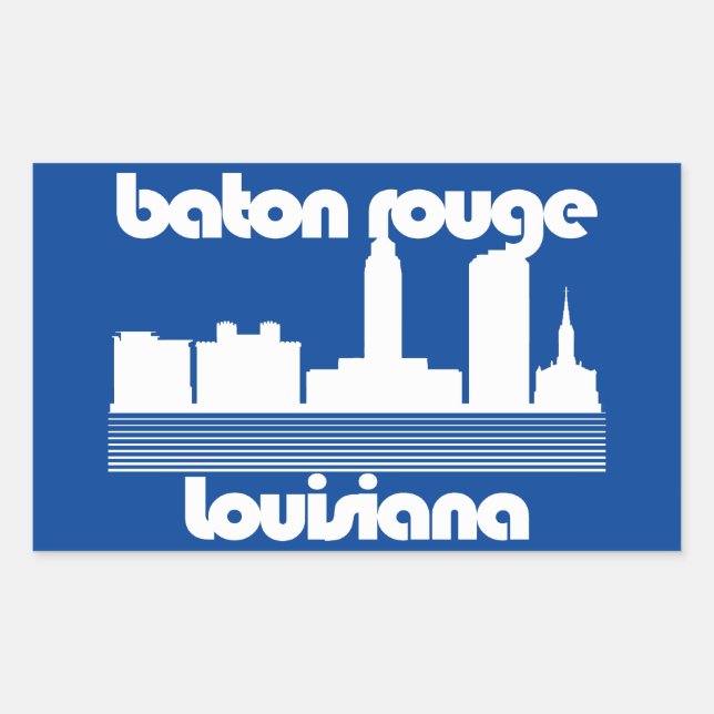 Pegatina Rectangular Baton Rouge, Louisiana (Anverso)