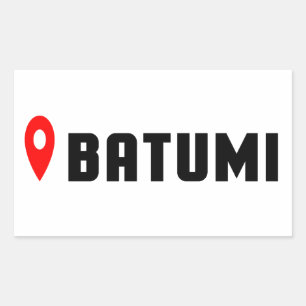 Pegatina Rectangular Batumi Georgia, destino de Batumi, alfiler de mapa