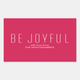 Pegatina Rectangular Be Joyful Modern Holiday Gift Tag