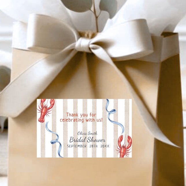 Pegatina Rectangular beach She's a Catch Bridal Shower Thank You (Subido por el creador)