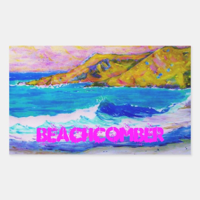 Pegatina Rectangular Beachcomber (Anverso)