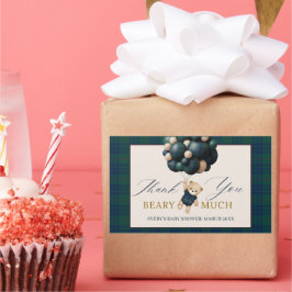 Pegatina Rectangular Bearly Wait Teddy Balloon Baby Shower books