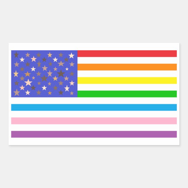 Pegatina Rectangular Beautiful USA Flag (Anverso)