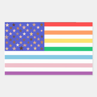 Pegatina Rectangular Beautiful USA Flag Rectangular Sticker