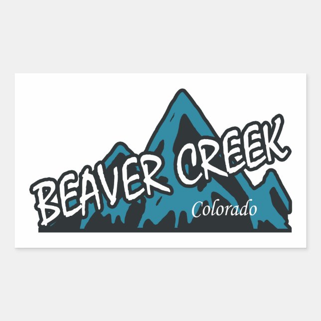 Pegatina Rectangular Beaver Creek Colorado Mountains (Anverso)
