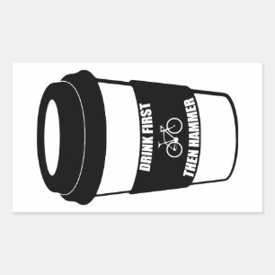 Pegatina Rectangular Beba primero y luego martillo