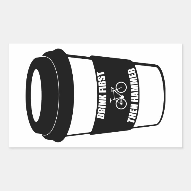 Pegatina Rectangular Beba primero y luego martillo (Anverso)