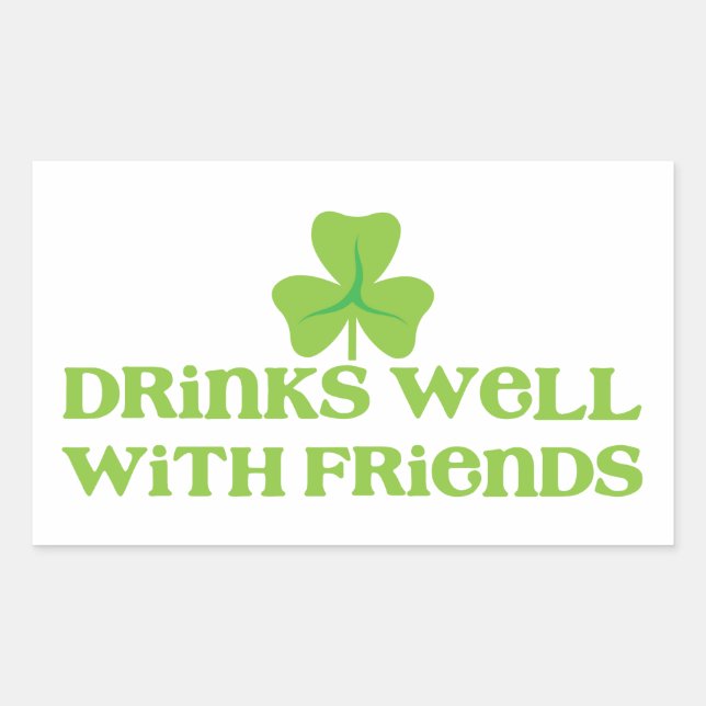 Pegatina Rectangular BEBE bien con amigos shamrock clover leaf (Anverso)