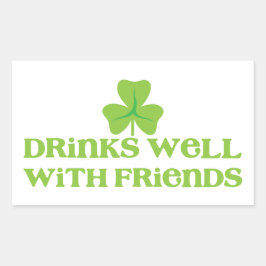 Pegatina Rectangular BEBE bien con amigos shamrock clover leaf