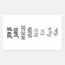 Pegatina Rectangular Bebe como enanos Humo como Asistentes cantar como 