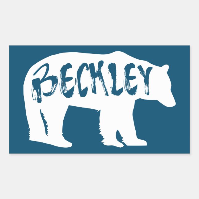 Pegatina Rectangular Beckley West Virginia Bear (Anverso)