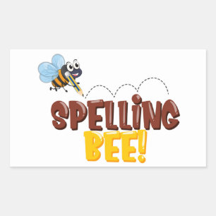 Pegatina Rectangular Bee ortográfico