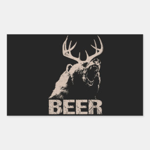 Pegatina Rectangular Beer Deer Bear