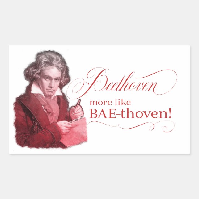 Pegatina Rectangular Beethoven BAEthoven Composer clásico Pun (Anverso)
