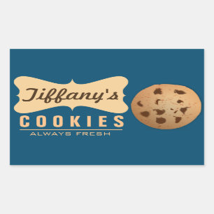 Pegatina Rectangular Beige   En casa   Gourmet   Cookies hechas a mano