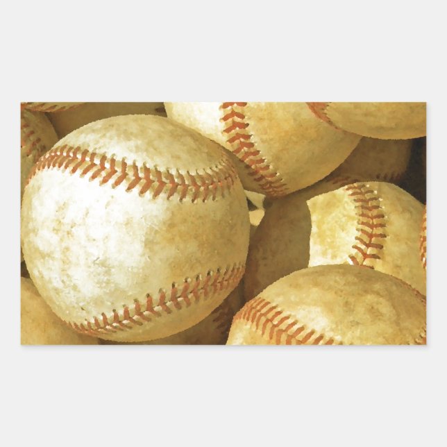 Pegatina Rectangular Béisbol (Anverso)