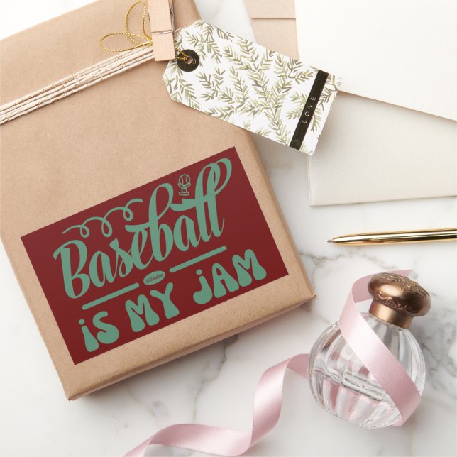 Pegatina Rectangular BÉISBOL ES MI Béisbol tipográfico divertido JAM (Regalar)